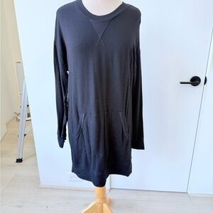 Splendid Black Long Sleeve Sweatshirt Style Dress